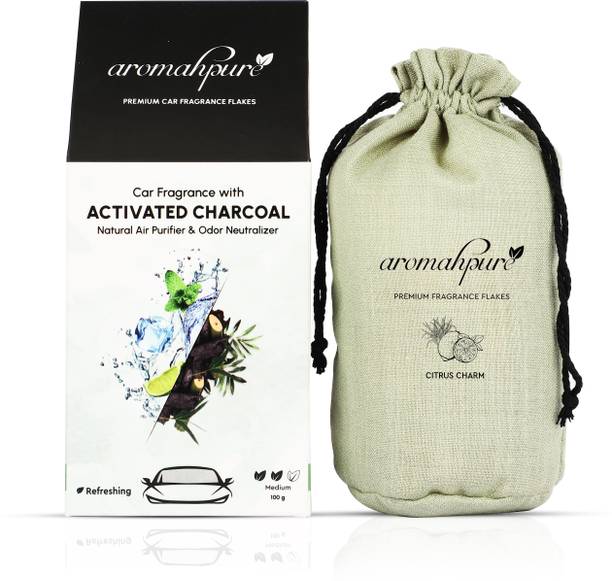 Aromahpure Premium Car Perfume Flakes with Activated Charcoal|Citrus Charm Fragrance Diffuser