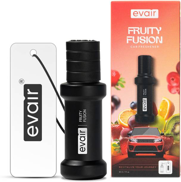 EVAIR FRUITY FUSION Long Lasting Car Perfume, Car Freshener with Diffuser Tag, 250+ Sprays Car Freshener Spray FRUITY FUSION