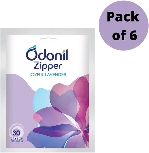Odonil Bathroom Air Freshner Zipper-Joyful Lavender | Instant & Long Lasting Fragrance Blocks Bathroom | Air Freshener Zipper | Joyful Lavender