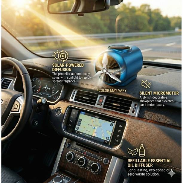 FurniGully Car Air Freshner Diffuser Turbine Solar JHA955