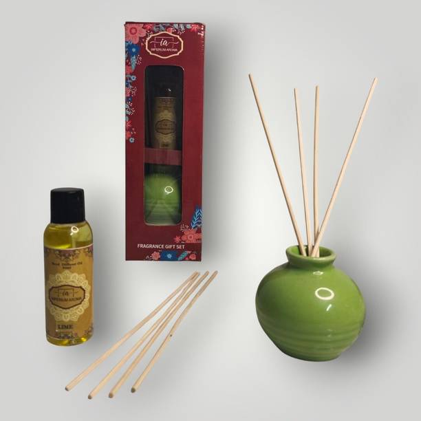 IMPERIUM AROMA Lime Diffuser AROMA Lime Reed Diffuser Set Fragrance for Office, Home, Gym and Yoga Diffuser Set Lemon Grass Reed Diffuser