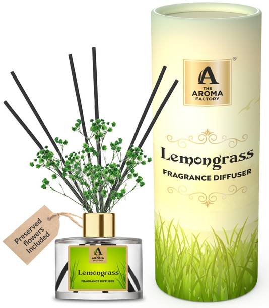 The Aroma Factory Lemongrass Diffuser Set Reed Diffuser Set (Lemongrass, 100ml Pack of 1)