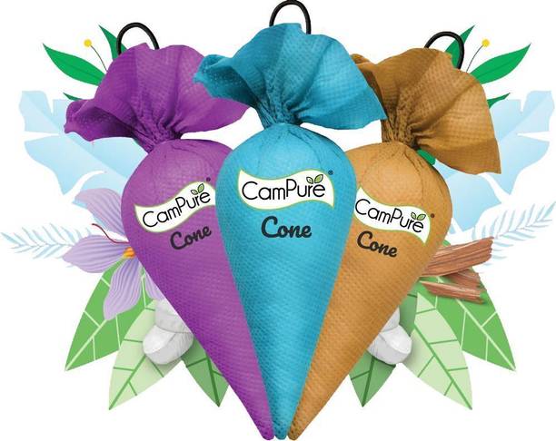 CamPure Camphor Cone Combo - Room Freshener, Mosquito - Insect Repellent - Pack Of 3 Cone Camphor Cone Combo (Pack of 3) Room, Car and Air Freshener & Mosquito Repellent