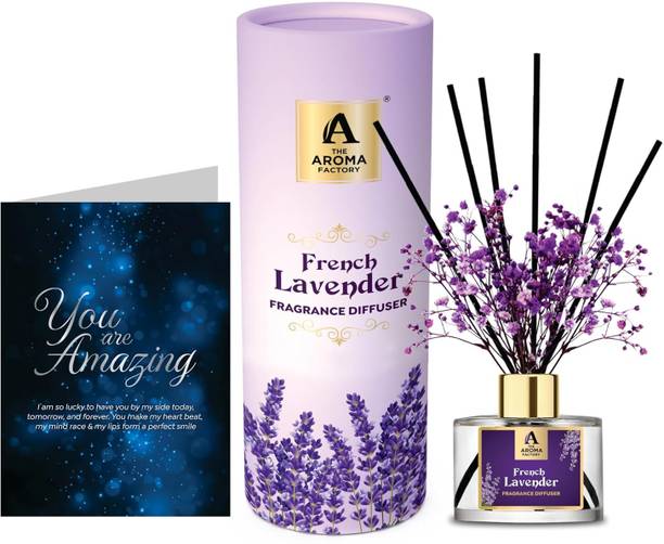 The Aroma Factory Lavender Diffuser Set You are Amazing Greeting Card &Reed DiffuserSet,Lavender (1 Box + 1 Card)