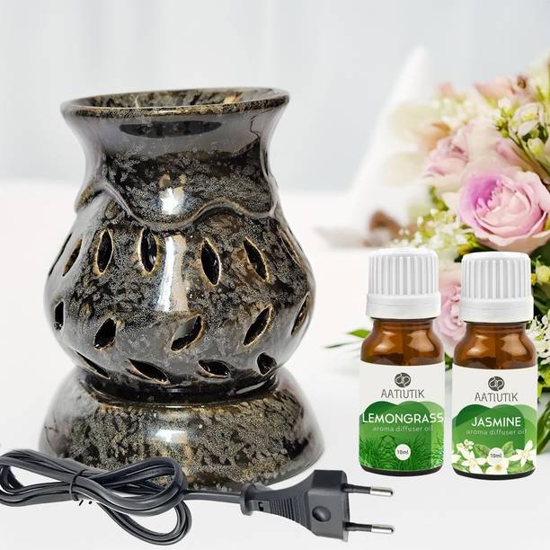 Aatiutik Lemongrass & Jasmine Home Fragrance Oil Burner, Electric Air Freshener Aroma Diffuser, Aroma Oil Aroma Ceramic Electric Diffuser