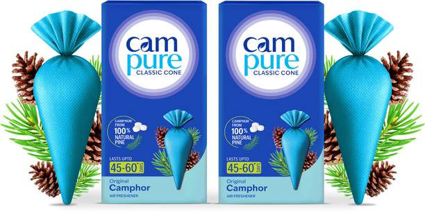 CamPure Cone Original - Pack of 2 Potpourri Camphor Cone Original - Room Freshener, Mosquito - Insect Repellent - Pack Of 2