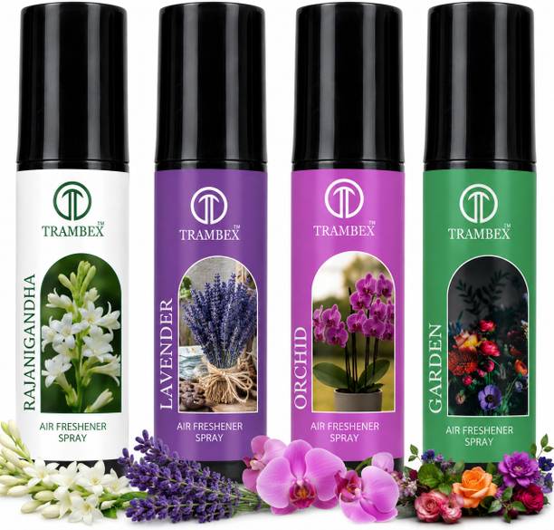 Trambex Pure Air Effect Combo flavor car,home,office,room air freshener (Pack of 4) Car Freshener Spray Pure Air Effect Combo flavor car,home,office,room air freshener Spray- 50ML