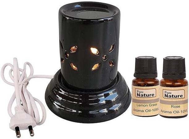 LANDSLIDE Ceramic Electric Aroma Diffuser, for Home (10 ml Rose & Lemon Grass Fragrance) Aroma Oil MINI ELECTRIC