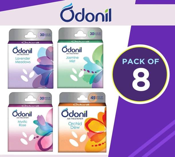 Odonil LEVENDER, JESMINE, MYSTIC ROSE , ORCHID DEW Blocks Car Freshener Blocks Air Freshener LEVENDER, JESMINE, MYSTIC ROSE , ORCHID DEW Blocks(8*50gm)