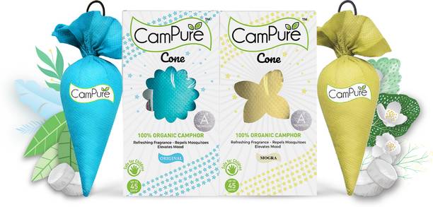 CamPure Cone Air Freshener - Original & Mogra - Pack of 2 Potpourri Cone Air Freshener - Original & Mogra - Pack of 2