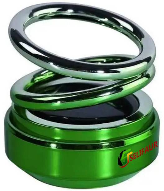 Selifaur Solar Powered Rotating DUAL Green colour Perfume Car Air Freshener Diffuser DT3