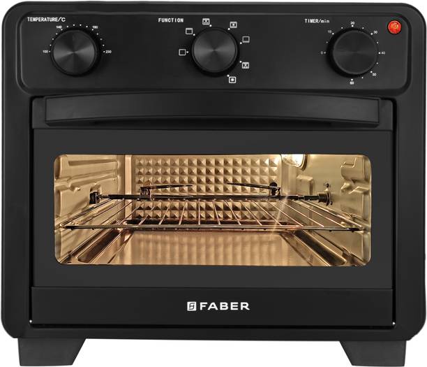 FABER AirOven 24L 1600W|5 Preset Auto Program|3 Rack Positions|FAO CrispX Pro 24 BK Air Fryer