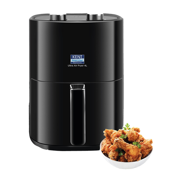 KENT Ultra Air Fryer 4L 1300W | Fry, Bake, Grill & Roast | Up to 80% Less Oil Usage | Rapid Heat Circulation | Adjustable Temperature Control Knob 80 to 200 | Auto Cut-Off Air Fryer