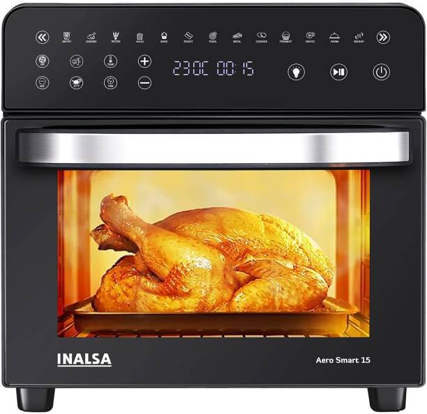 Inalsa Aero Smart 15L Oven 1700W|14 Functions|Roast,Reheat,Bake|Rotisserie & Convection Air Fryer