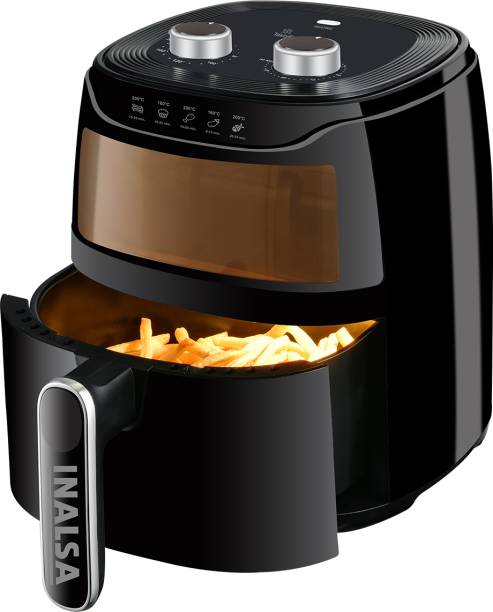 Inalsa Tasty Fry MW 1400 W,See-through window,4.2L Pan, 8-Preset Control with Ring Bell Air Fryer