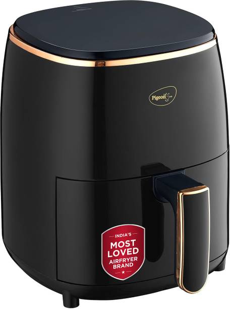 Pigeon Healthifry+ with 360 High Speed Air Circulation Technology 1200 W with Non-Stick Basket - Grey Air Fryer