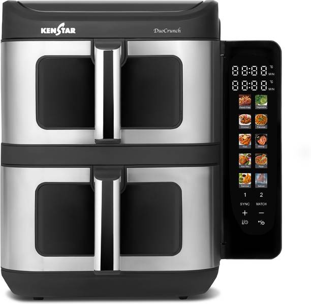 Kenstar DuoCrunch 12L with See Through Window Non-Stick Pan 2 Years Warranty Air Fryer