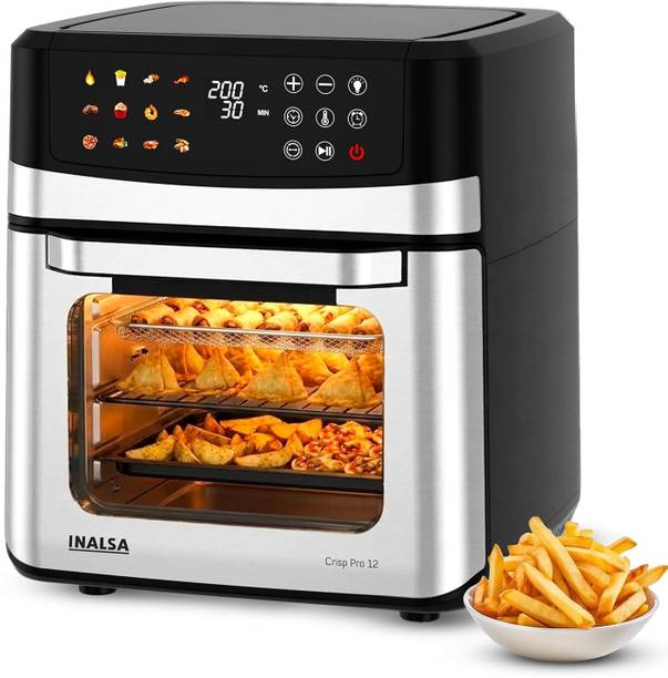 Inalsa Crisp Pro 12 Air Fryer Oven|12L|1700W|Rotisserie&Convection|Fry,Bake,Grill,OTG Air Fryer