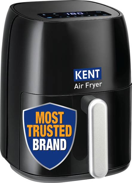 KENT Digi Plus Air Fryer 4L & 1300W | Fry, Grill, Roast & Bake | Digital Display & Touch Control Panel | Rapid Heating | 80% Less Oil Usage | High Temperature & Uniform Heating | Black Air Fryer