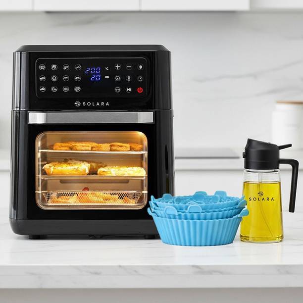 Solara 12L Air Fryer Oven with 500ml 2-in-1 Glass Oil Sprayer, Set of 6 Silicone Basket Air Fryer