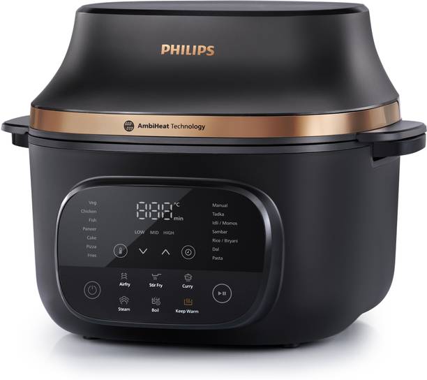 PHILIPS NX5300/00 OneChef, Smart All in One Cooking Device, 33-in-1 Functions (Air Fry, Stir Fry, Steam, Boil, Curry),AmbiHeat Technology for Perfect Indian Cooking Air Fryer