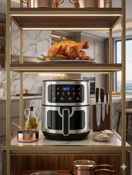 XORQO TECH 10L Air Fryer with Window, LED Touch Panel, Rapid Air Cooker 2400W Air Fryer