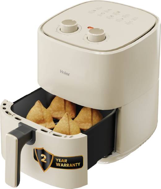 Haier HAF-M503I Adjustable Temperature Control Knob 80 to 200, 1500 Watt, 10 Preset Recipe, 3D Hot Air Baking, Upto 80% Less Oil Usage, Auto Cut-Off Air Fryer
