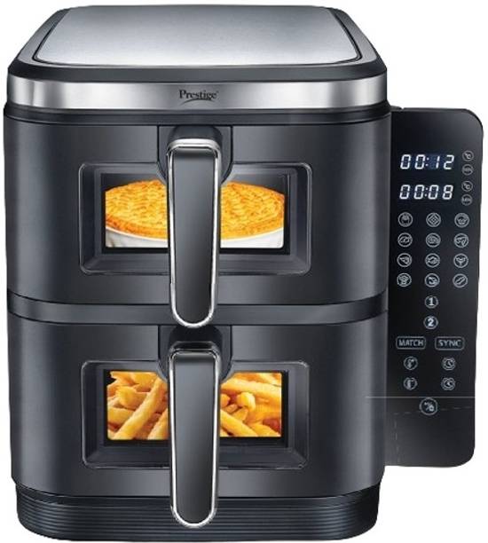 Prestige Air Duo 2850W 12 Preset Menu Options|Foldable Control Panel|Dual baskets Air Fryer
