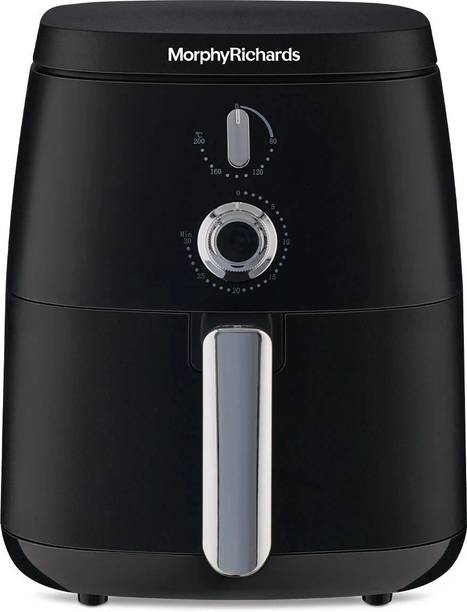 Morphy Richards Classic Knob Control, Non-Stick Coated Basket, Black Air Fryer