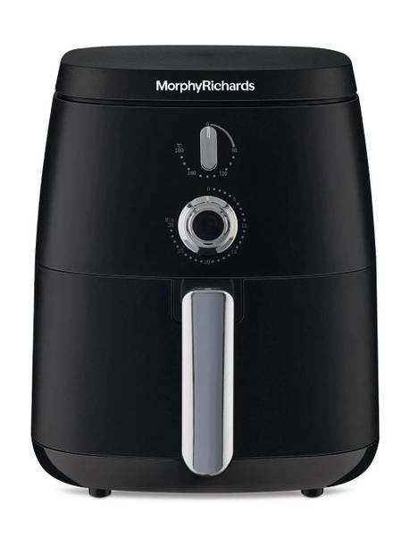 Morphy Richards Classic Knob Control, Non-Stick Coated Basket, Black Air Fryer