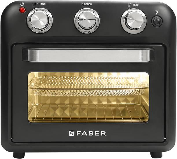 FABER FAF 20L 1500W, Fry, Roast, Grill, Bake, Broil, Defrost, Stay On Function, Power Indicator, Adjustable Temperature, Inner Chamber Light, Grill Rack, Air Fryer Tray, Baking Tray, Huge Capacity Air Oven Air Fryer