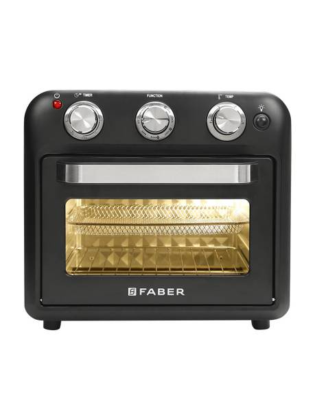 FABER FAF 20L 1500W, Fry, Roast, Grill, Bake, Broil, Defrost, Stay On Function, Power Indicator, Adjustable Temperature, Inner Chamber Light, Grill Rack, Air Fryer Tray, Baking Tray, Huge Capacity Air Oven Air Fryer