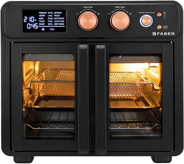 FABER FAO 25L 15F BK|Air Fryer Oven,Bake Tray, SS Wire Tray,Basket, Rotisserie|Digital Air Fryer