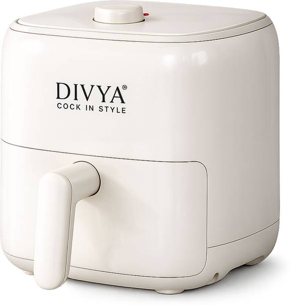 Divya Air Fryer 2.8 L, 1000W Adjustable Temperature & Timer | Non Stick Basket, White Air Fryer