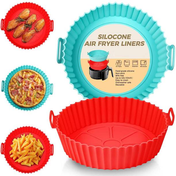 ZORIADA Air Fryer Reusable Silicone Pot, Non-Stick Silicone Airfryer Tray Air Fryer