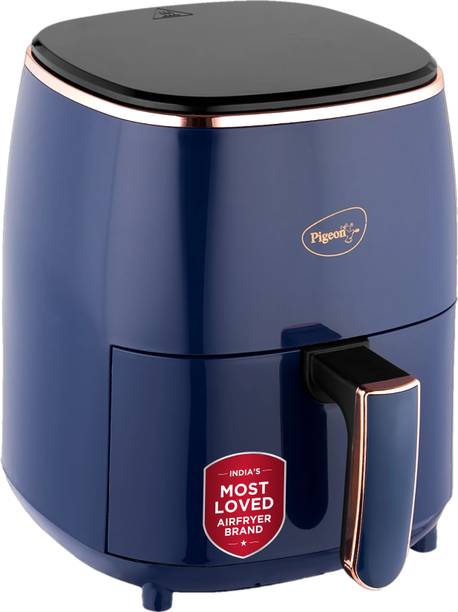 Pigeon Healthifry+ with 360 High Speed Air Circulation Technology 1200 W with Non-Stick Basket - Blue Air Fryer