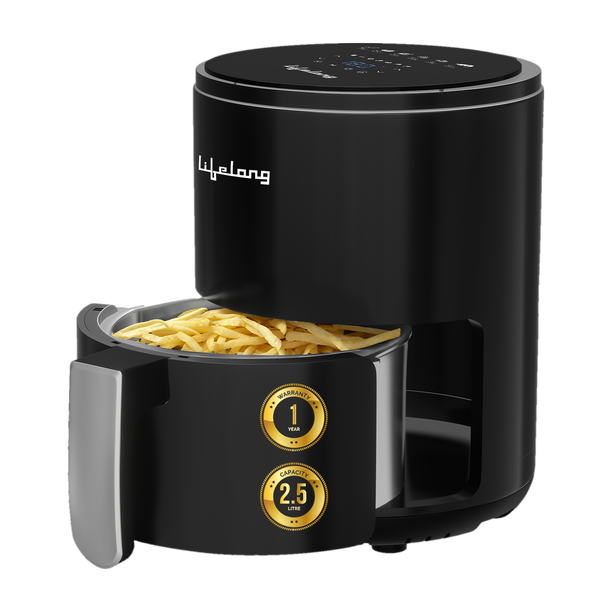 Lifelong LLHFD425 with Digital Touch Panel | 1000 W |Timer Selection & Adjustable Temperature Control | Preset Menu |Uses upto 90% Less Oil |Fry, Grill, Roast, Reheat and Bake Air Fryer