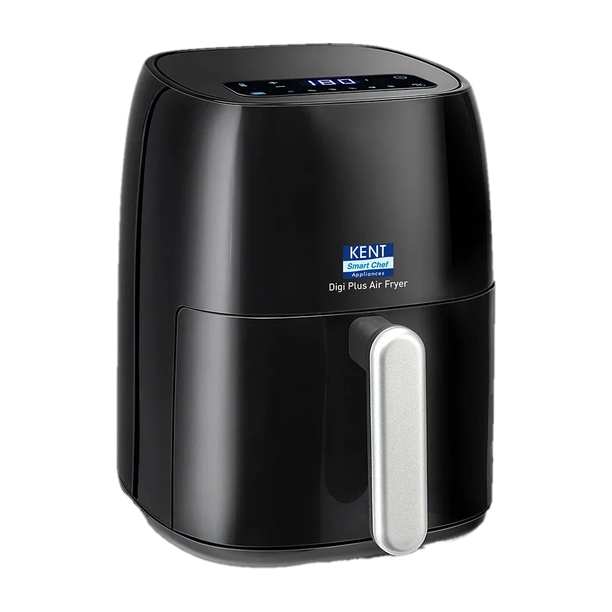 KENT Digi Plus Air Fryer 4L & 1300W | Fry, Grill, Roast & Bake | Digital Display & Touch Control Panel | Rapid Heating | 80% Less Oil Usage | High Temperature & Uniform Heating | Black Air Fryer