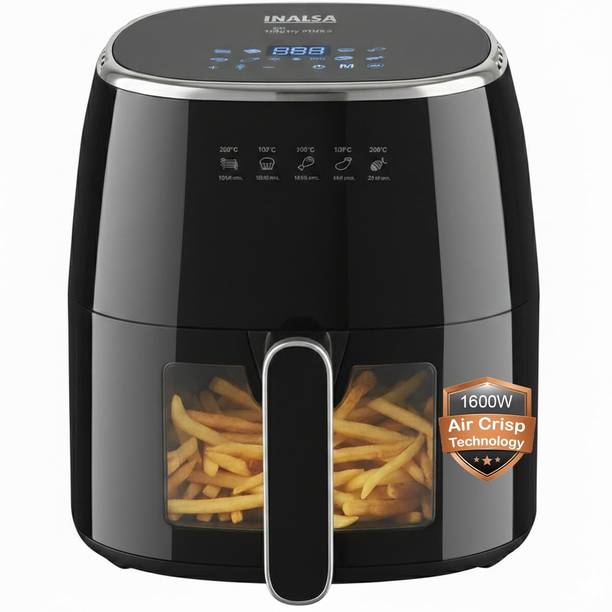 Inalsa Tasty fry DW5.5 | Visible Window & Internal Light with Smart AirCrisp Technology Air Fryer