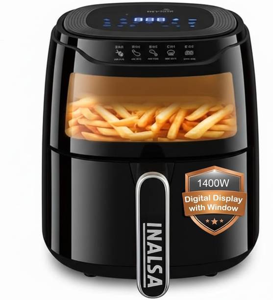 Inalsa Tasty Fry DW 4.2 ltrs | Visible Window | 1400W Quick Heat Technology | Digital Air Fryer