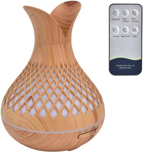 ShoppoStreet Wooden Portable Humidifier With 7 LED Lights Color Mode For Home, Ofiice| Portable Room Air Purifier