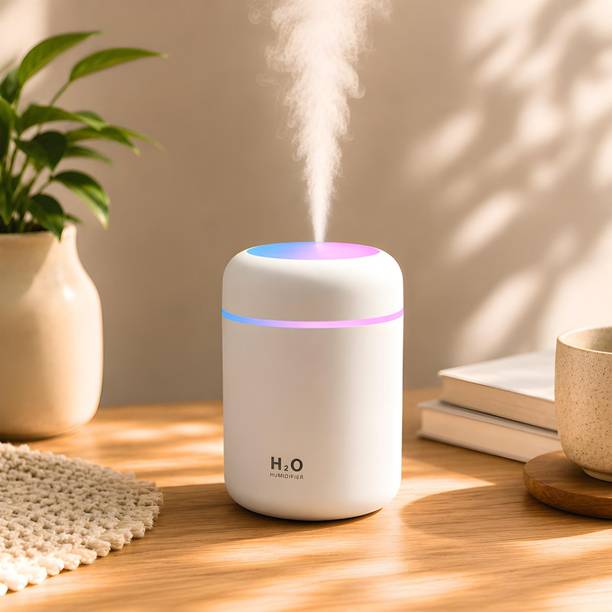 MEGENITY® Mini Colorful LED Cool Mist Humidifier, USB Powered for Bedroom, Office & Car Portable Room Air Purifier