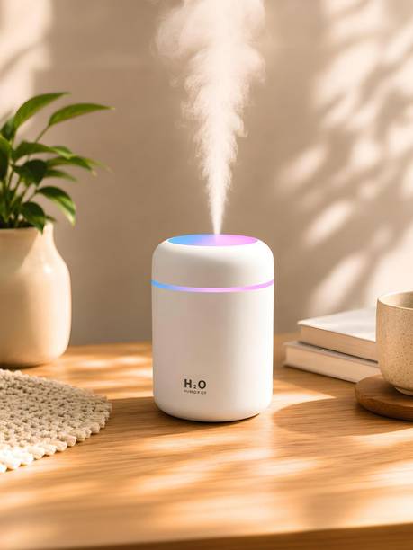 MEGENITY® Mini Colorful LED Cool Mist Humidifier, USB Powered for Bedroom, Office & Car Portable Roo