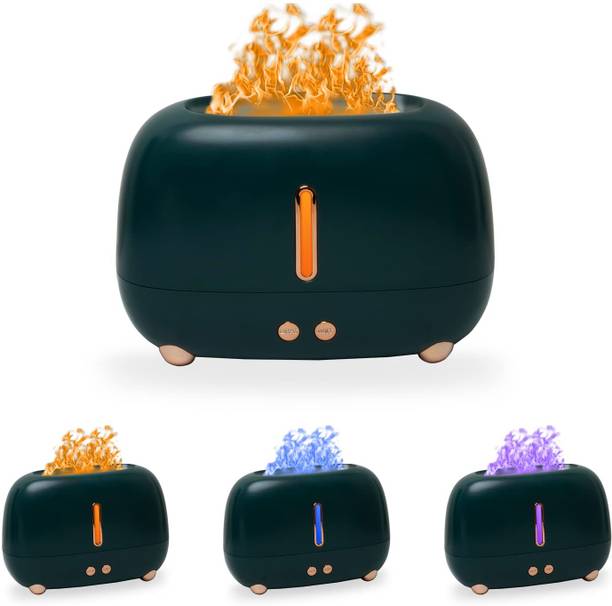 Zorbes Flame Humidifier Ultrasonic Cool Mist Diffuser with 3 Color Light 250ml Portable Room Air Purifier