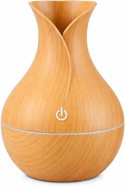 ACCORD MERCANTILE Wood Grain Ultrasonic Aroma Humidifier with LED Light , Essential Oil Humidifier Portable Room Air Purifier
