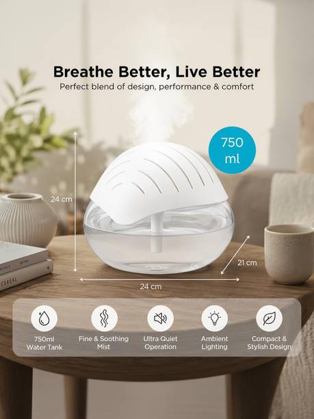 Fleming's Portable Aroma Diffuser, Air Revitalizer & Humidifier for room|750ml Water Tank| Portable Room Air Purifier