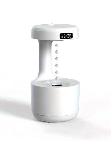 MANSAA Anti-Gravity Clock Humidifier with Night Light & Decor – 6M Warranty Portable Room Air Purifier