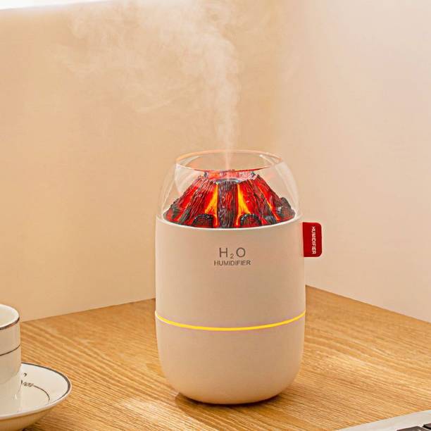 sanbhav Flame Effect Humidifier Essential Oil Diffuser LED Simulated Fire Mist Portable Room Air Purifier
