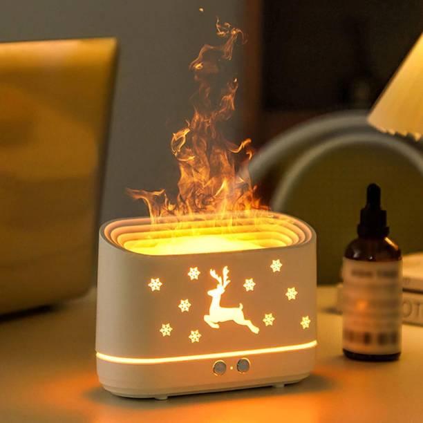 CARTSPACE Aromatherapy Flame Humidifier Quiet Mist Humidifiers Aroma Air Diffusers Portable Room Air Purifier