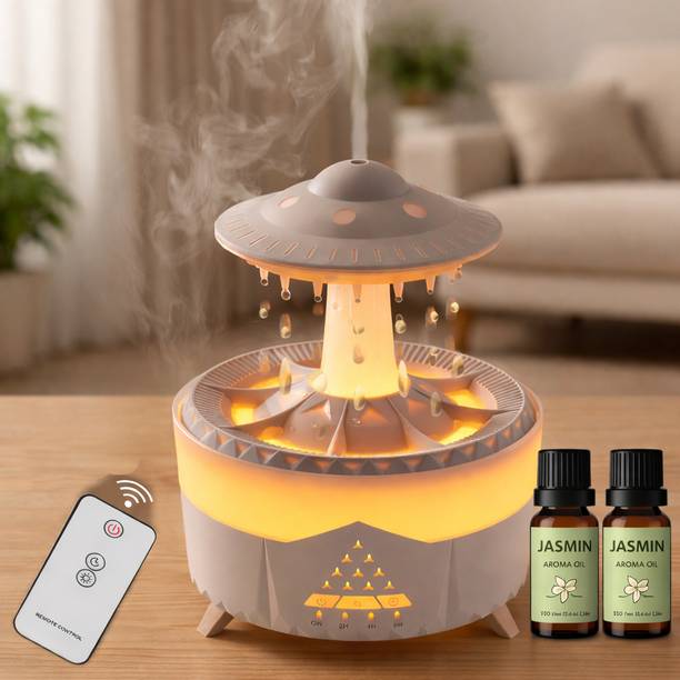 KROZENT Rain Cloud Aroma Mist Diffuser with Remote, 7 LED Light with Free Jasmin Oil Portable Room Air Purifier
